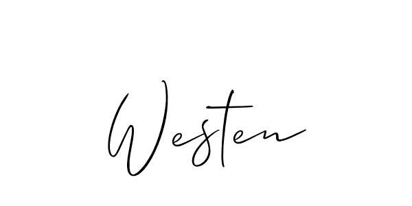 You should practise on your own different ways (Allison_Script) to write your name (Westen) in signature. don't let someone else do it for you. Westen signature style 2 images and pictures png