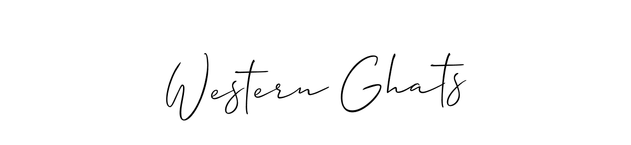 Design your own signature with our free online signature maker. With this signature software, you can create a handwritten (Allison_Script) signature for name Western Ghats. Western Ghats signature style 2 images and pictures png