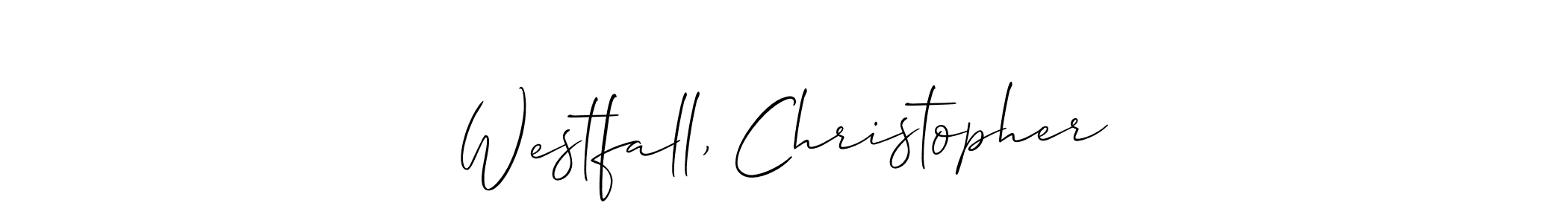 Allison_Script is a professional signature style that is perfect for those who want to add a touch of class to their signature. It is also a great choice for those who want to make their signature more unique. Get Westfall, Christopher name to fancy signature for free. Westfall, Christopher signature style 2 images and pictures png