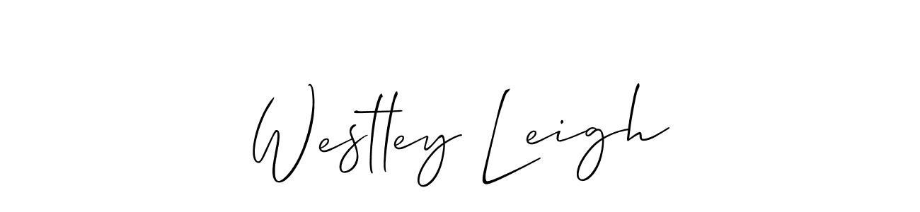 Make a beautiful signature design for name Westley Leigh. With this signature (Allison_Script) style, you can create a handwritten signature for free. Westley Leigh signature style 2 images and pictures png