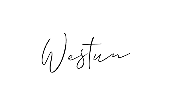 Westun stylish signature style. Best Handwritten Sign (Allison_Script) for my name. Handwritten Signature Collection Ideas for my name Westun. Westun signature style 2 images and pictures png