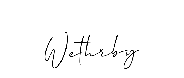 How to make Wethrby name signature. Use Allison_Script style for creating short signs online. This is the latest handwritten sign. Wethrby signature style 2 images and pictures png