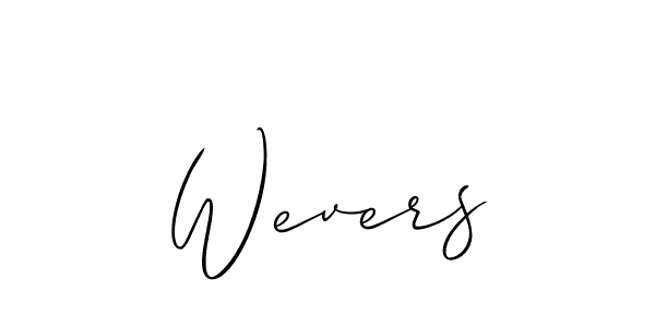 Use a signature maker to create a handwritten signature online. With this signature software, you can design (Allison_Script) your own signature for name Wevers. Wevers signature style 2 images and pictures png