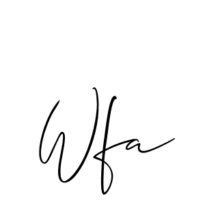 Allison_Script is a professional signature style that is perfect for those who want to add a touch of class to their signature. It is also a great choice for those who want to make their signature more unique. Get Wfa name to fancy signature for free. Wfa signature style 2 images and pictures png