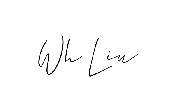 Similarly Allison_Script is the best handwritten signature design. Signature creator online .You can use it as an online autograph creator for name Wh Liu. Wh Liu signature style 2 images and pictures png