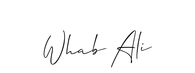 Also You can easily find your signature by using the search form. We will create Whab Ali name handwritten signature images for you free of cost using Allison_Script sign style. Whab Ali signature style 2 images and pictures png