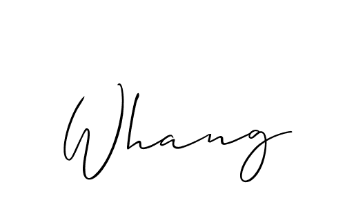 Make a beautiful signature design for name Whang. With this signature (Allison_Script) style, you can create a handwritten signature for free. Whang signature style 2 images and pictures png
