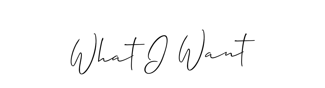 How to make What I Want signature? Allison_Script is a professional autograph style. Create handwritten signature for What I Want name. What I Want signature style 2 images and pictures png