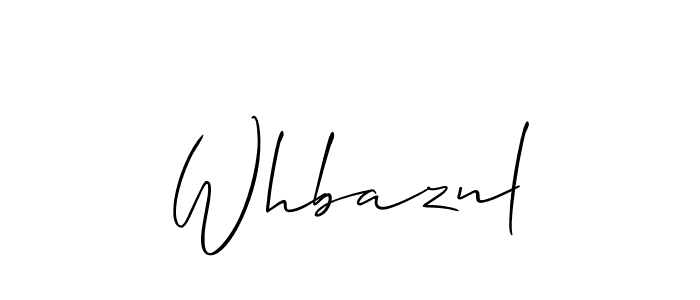 Use a signature maker to create a handwritten signature online. With this signature software, you can design (Allison_Script) your own signature for name Whbaznl. Whbaznl signature style 2 images and pictures png