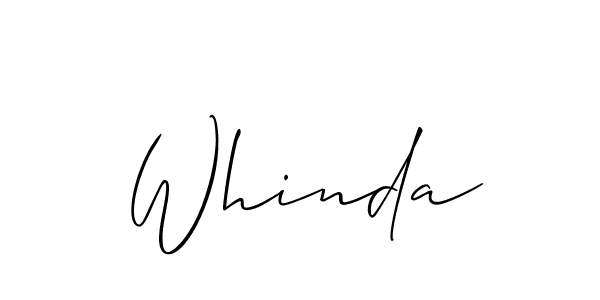 The best way (Allison_Script) to make a short signature is to pick only two or three words in your name. The name Whinda include a total of six letters. For converting this name. Whinda signature style 2 images and pictures png
