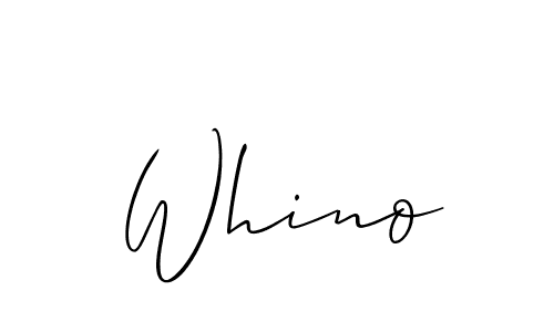 Design your own signature with our free online signature maker. With this signature software, you can create a handwritten (Allison_Script) signature for name Whino. Whino signature style 2 images and pictures png