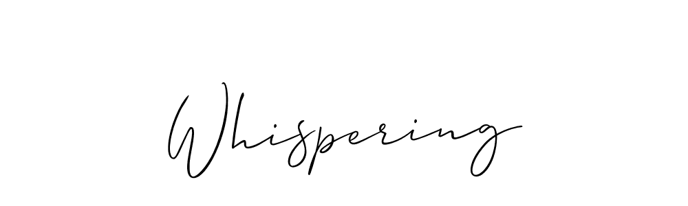 The best way (Allison_Script) to make a short signature is to pick only two or three words in your name. The name Whispering include a total of six letters. For converting this name. Whispering signature style 2 images and pictures png