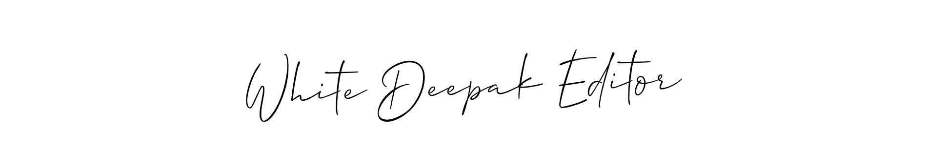 Create a beautiful signature design for name White Deepak Editor. With this signature (Allison_Script) fonts, you can make a handwritten signature for free. White Deepak Editor signature style 2 images and pictures png