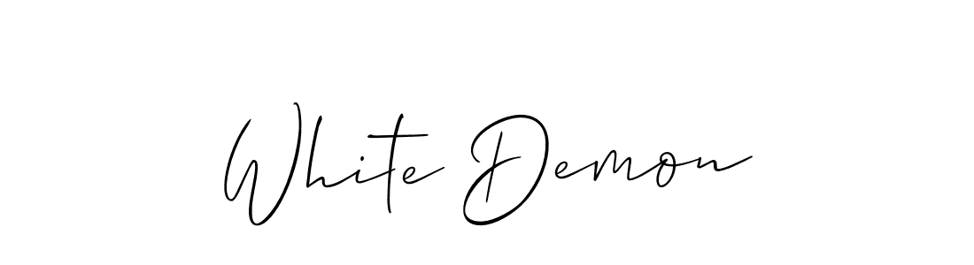 Design your own signature with our free online signature maker. With this signature software, you can create a handwritten (Allison_Script) signature for name White Demon. White Demon signature style 2 images and pictures png