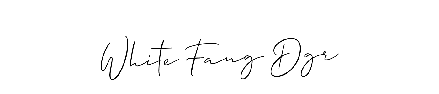 Use a signature maker to create a handwritten signature online. With this signature software, you can design (Allison_Script) your own signature for name White Fang Dgr. White Fang Dgr signature style 2 images and pictures png