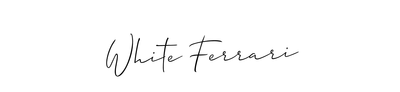 Check out images of Autograph of White Ferrari name. Actor White Ferrari Signature Style. Allison_Script is a professional sign style online. White Ferrari signature style 2 images and pictures png