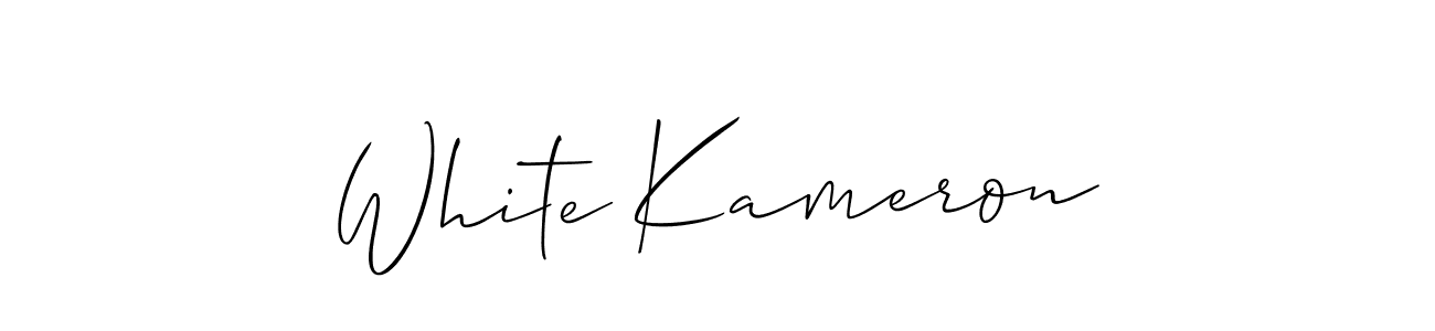 White Kameron stylish signature style. Best Handwritten Sign (Allison_Script) for my name. Handwritten Signature Collection Ideas for my name White Kameron. White Kameron signature style 2 images and pictures png