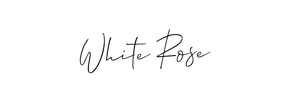 How to make White Rose name signature. Use Allison_Script style for creating short signs online. This is the latest handwritten sign. White Rose signature style 2 images and pictures png