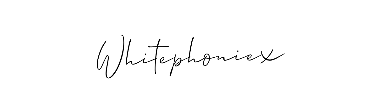 Whitephoniex stylish signature style. Best Handwritten Sign (Allison_Script) for my name. Handwritten Signature Collection Ideas for my name Whitephoniex. Whitephoniex signature style 2 images and pictures png