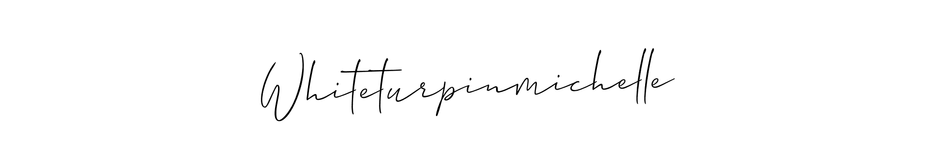 The best way (Allison_Script) to make a short signature is to pick only two or three words in your name. The name Whiteturpinmichelle include a total of six letters. For converting this name. Whiteturpinmichelle signature style 2 images and pictures png