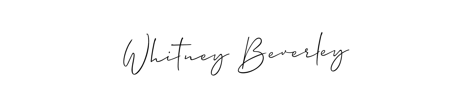 Similarly Allison_Script is the best handwritten signature design. Signature creator online .You can use it as an online autograph creator for name Whitney Beverley. Whitney Beverley signature style 2 images and pictures png