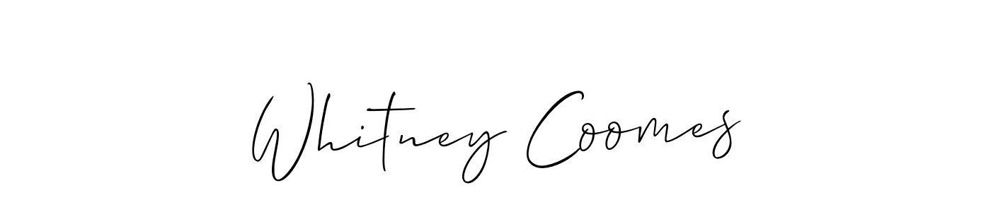 Whitney Coomes stylish signature style. Best Handwritten Sign (Allison_Script) for my name. Handwritten Signature Collection Ideas for my name Whitney Coomes. Whitney Coomes signature style 2 images and pictures png