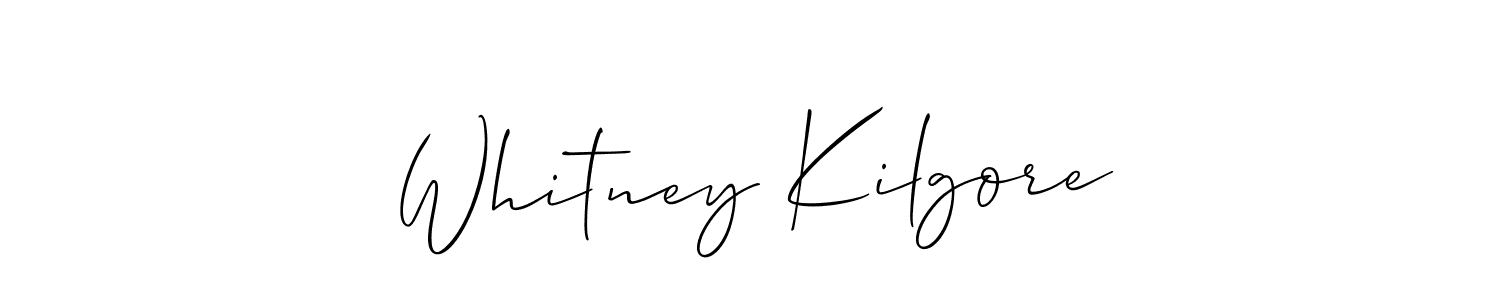 It looks lik you need a new signature style for name Whitney Kilgore. Design unique handwritten (Allison_Script) signature with our free signature maker in just a few clicks. Whitney Kilgore signature style 2 images and pictures png