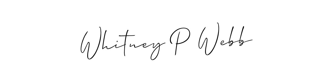 Design your own signature with our free online signature maker. With this signature software, you can create a handwritten (Allison_Script) signature for name Whitney P Webb. Whitney P Webb signature style 2 images and pictures png