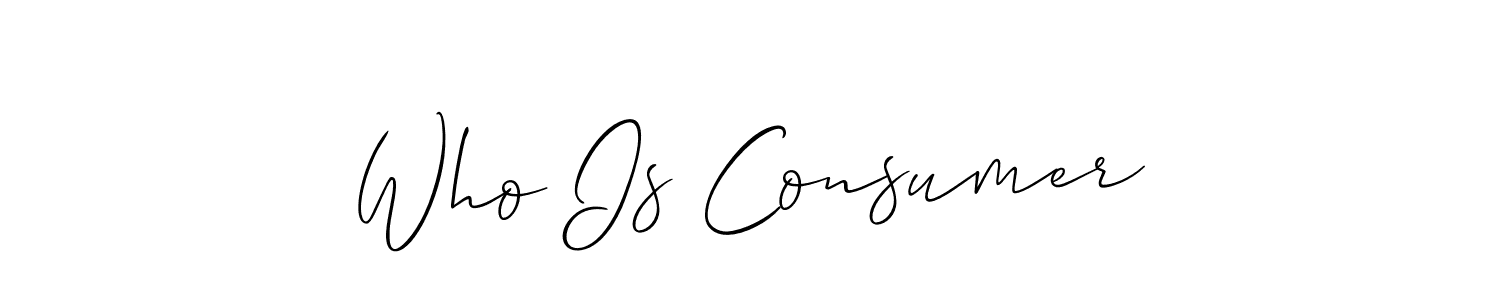 if you are searching for the best signature style for your name Who Is Consumer. so please give up your signature search. here we have designed multiple signature styles  using Allison_Script. Who Is Consumer signature style 2 images and pictures png