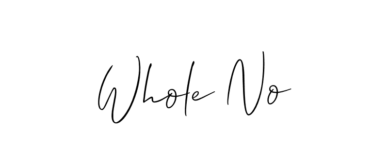 Make a beautiful signature design for name Whole No. With this signature (Allison_Script) style, you can create a handwritten signature for free. Whole No signature style 2 images and pictures png