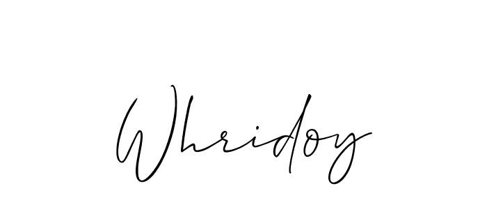 Design your own signature with our free online signature maker. With this signature software, you can create a handwritten (Allison_Script) signature for name Whridoy. Whridoy signature style 2 images and pictures png