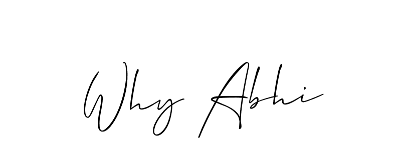 Use a signature maker to create a handwritten signature online. With this signature software, you can design (Allison_Script) your own signature for name Why Abhi. Why Abhi signature style 2 images and pictures png