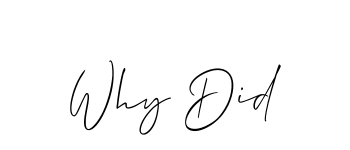 The best way (Allison_Script) to make a short signature is to pick only two or three words in your name. The name Why Did include a total of six letters. For converting this name. Why Did signature style 2 images and pictures png