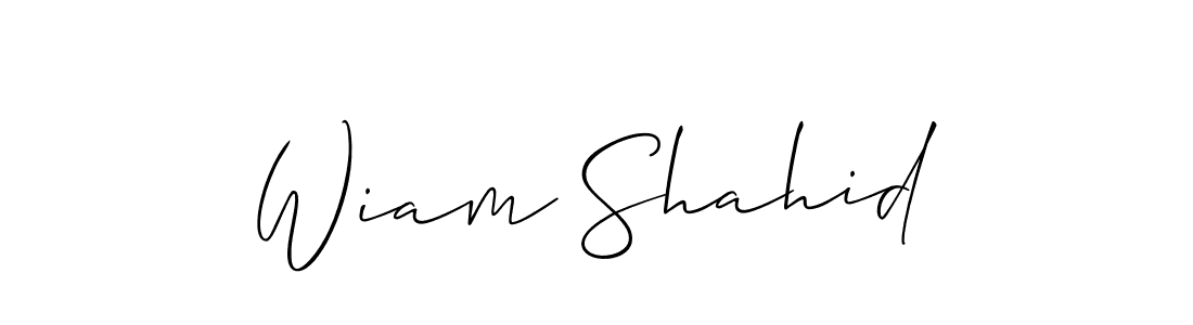 It looks lik you need a new signature style for name Wiam Shahid. Design unique handwritten (Allison_Script) signature with our free signature maker in just a few clicks. Wiam Shahid signature style 2 images and pictures png