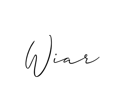 Use a signature maker to create a handwritten signature online. With this signature software, you can design (Allison_Script) your own signature for name Wiar. Wiar signature style 2 images and pictures png