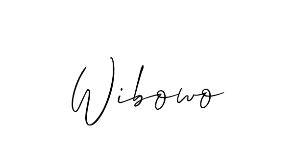 How to Draw Wibowo signature style? Allison_Script is a latest design signature styles for name Wibowo. Wibowo signature style 2 images and pictures png
