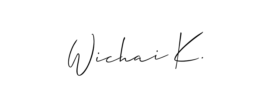 if you are searching for the best signature style for your name Wichai K.. so please give up your signature search. here we have designed multiple signature styles  using Allison_Script. Wichai K. signature style 2 images and pictures png