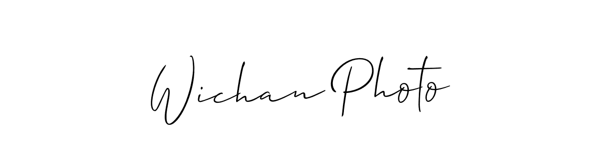 You should practise on your own different ways (Allison_Script) to write your name (Wichan Photo) in signature. don't let someone else do it for you. Wichan Photo signature style 2 images and pictures png