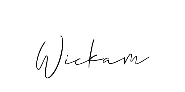 The best way (Allison_Script) to make a short signature is to pick only two or three words in your name. The name Wickam include a total of six letters. For converting this name. Wickam signature style 2 images and pictures png