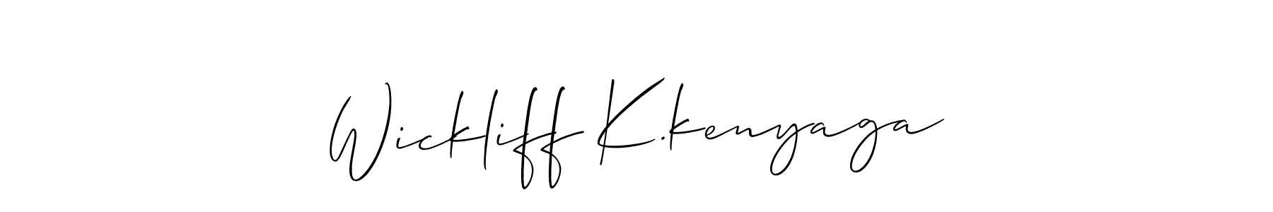 if you are searching for the best signature style for your name Wickliff K.kenyaga. so please give up your signature search. here we have designed multiple signature styles  using Allison_Script. Wickliff K.kenyaga signature style 2 images and pictures png