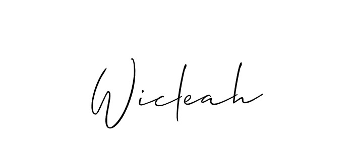 Wicleah stylish signature style. Best Handwritten Sign (Allison_Script) for my name. Handwritten Signature Collection Ideas for my name Wicleah. Wicleah signature style 2 images and pictures png