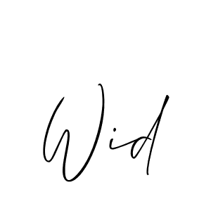 Make a beautiful signature design for name Wid. With this signature (Allison_Script) style, you can create a handwritten signature for free. Wid signature style 2 images and pictures png