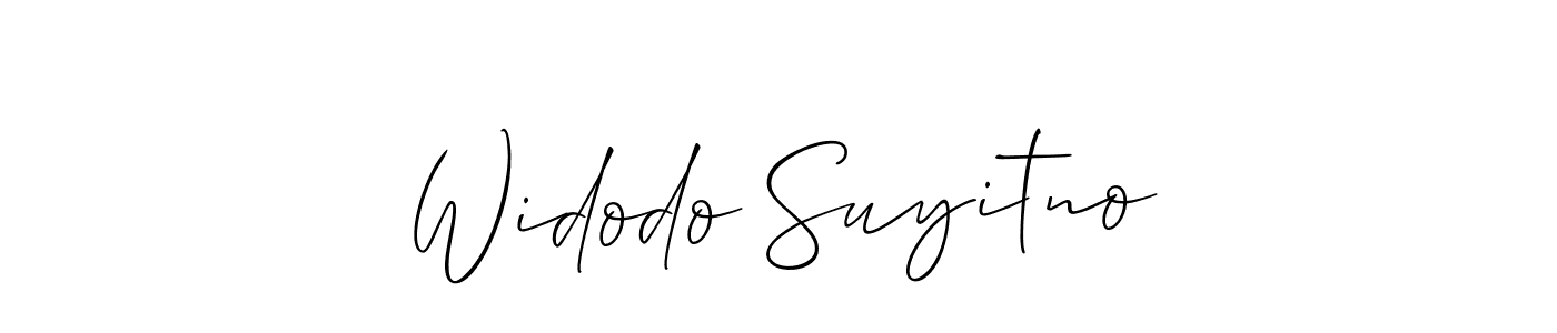 This is the best signature style for the Widodo Suyitno name. Also you like these signature font (Allison_Script). Mix name signature. Widodo Suyitno signature style 2 images and pictures png