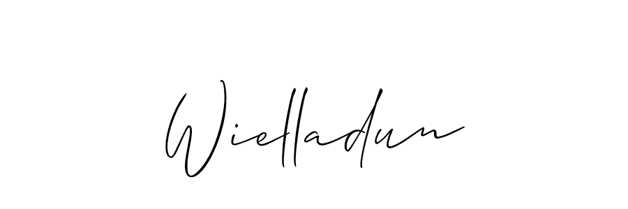 How to make Wielladun name signature. Use Allison_Script style for creating short signs online. This is the latest handwritten sign. Wielladun signature style 2 images and pictures png