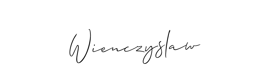 How to make Wienczyslaw name signature. Use Allison_Script style for creating short signs online. This is the latest handwritten sign. Wienczyslaw signature style 2 images and pictures png