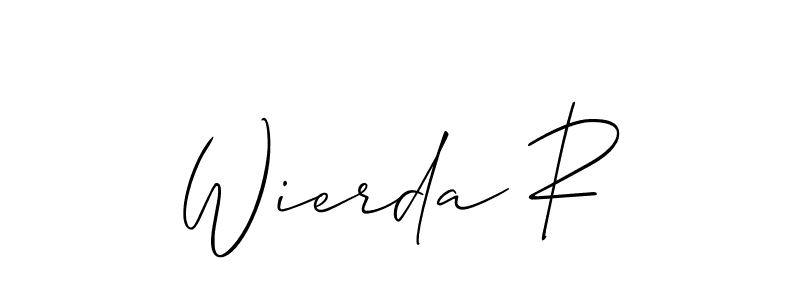 Make a beautiful signature design for name Wierda R. With this signature (Allison_Script) style, you can create a handwritten signature for free. Wierda R signature style 2 images and pictures png