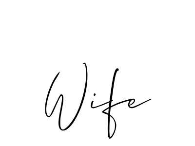 The best way (Allison_Script) to make a short signature is to pick only two or three words in your name. The name Wife include a total of six letters. For converting this name. Wife signature style 2 images and pictures png