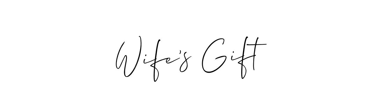 How to make Wife’s Gift signature? Allison_Script is a professional autograph style. Create handwritten signature for Wife’s Gift name. Wife’s Gift signature style 2 images and pictures png