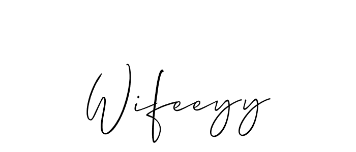 How to make Wifeeyy name signature. Use Allison_Script style for creating short signs online. This is the latest handwritten sign. Wifeeyy signature style 2 images and pictures png
