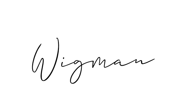Create a beautiful signature design for name Wigman. With this signature (Allison_Script) fonts, you can make a handwritten signature for free. Wigman signature style 2 images and pictures png